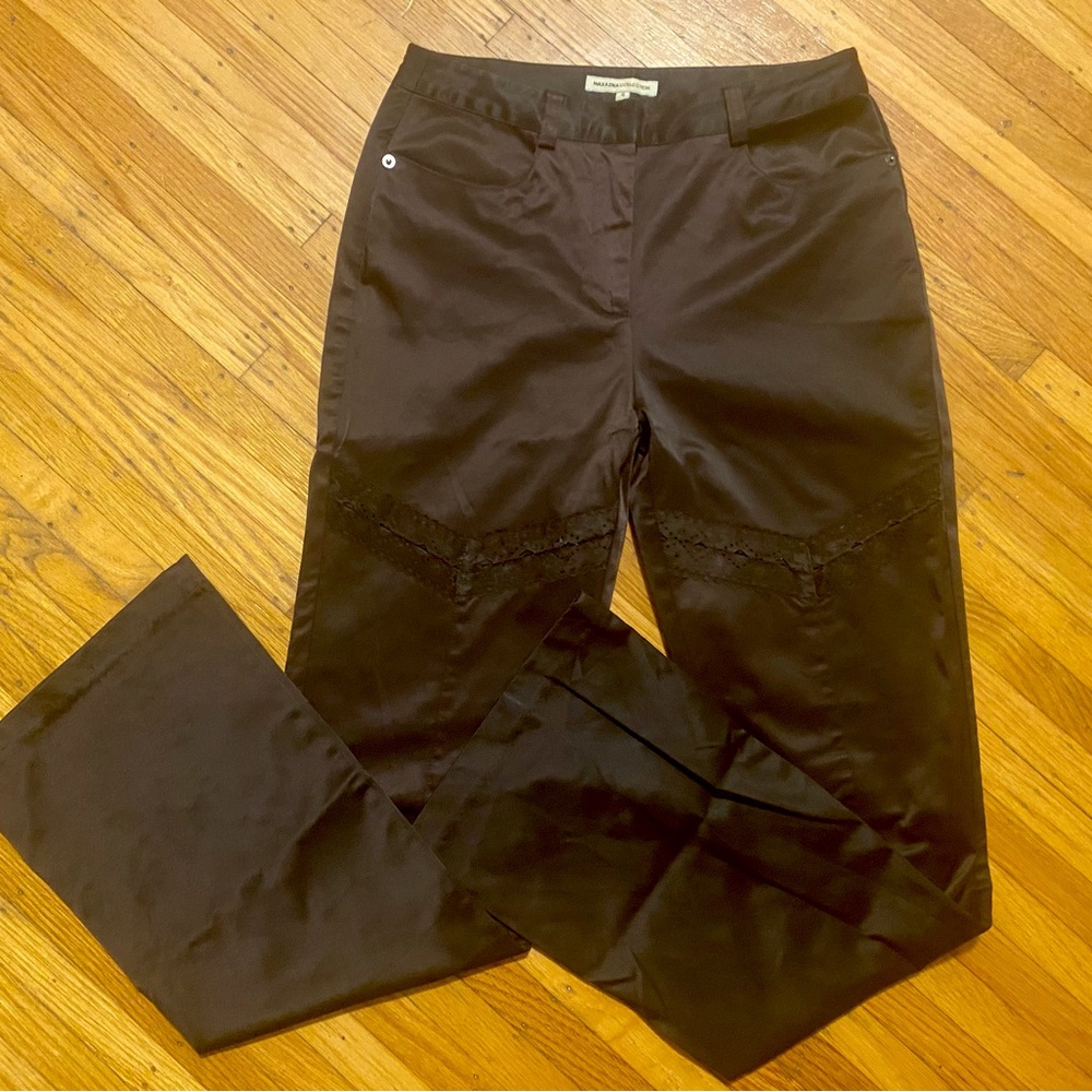 Chocolate Brown Satin Trousers
